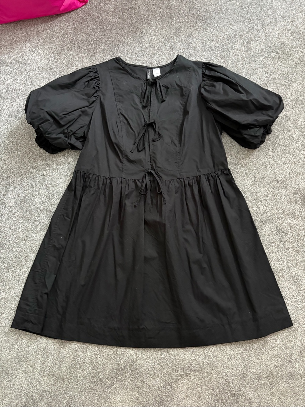 H&M Black Puff Sleeve Mini Dress